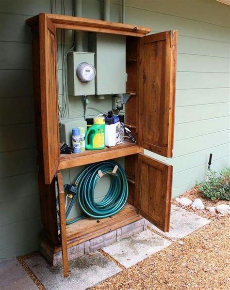 how to cleverly hide electrical box in front of house|hide electrical breaker box.